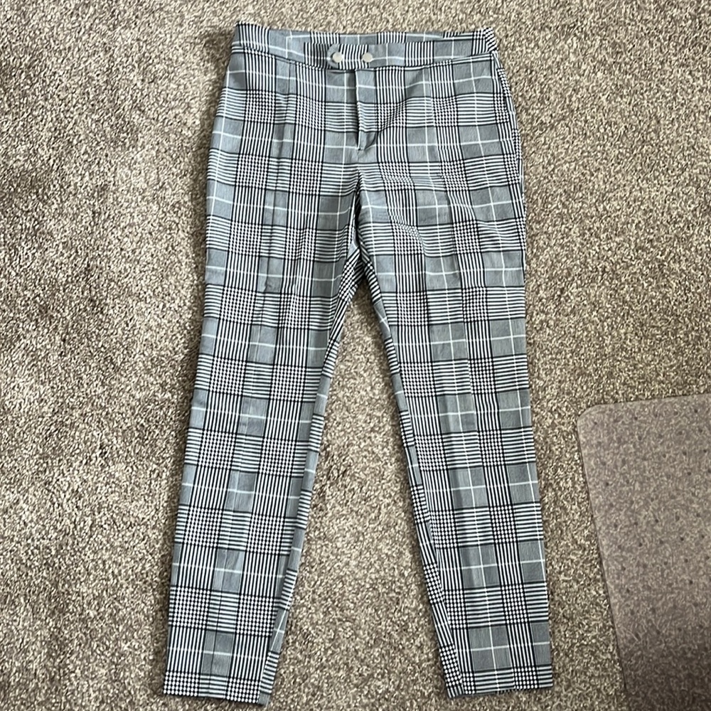 Black/white Herring bone dress trousers